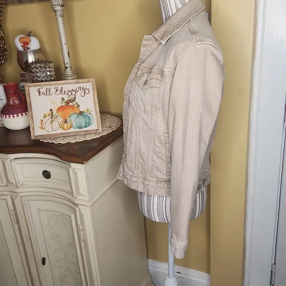 Gap denim kids beige tan jean jacket girls size XL